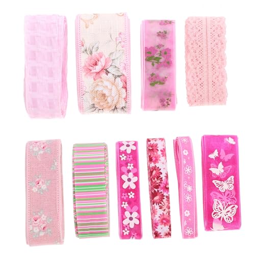 LIFKOME 10Stücke Blumendesign DIY Geschenkband Vielseitiges Bastelband für Geschenkverpackungen Blumenarrangements und Partydekorationen für Feste und Kreative von LIFKOME