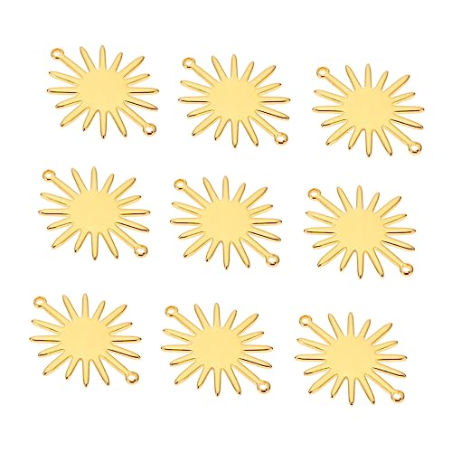 LIFKOME 10Stücke Doppelhängende Sonnenblume Schmuckverbinder Kupfer Glänzendes Sonnenblumenzubehör Für DIY Ohrringe Und Armbänder Design Leicht Und Langlebig Goldfarbe von LIFKOME