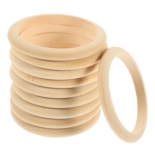 LIFKOME 10Stücke Holzarmreifen Unvollendete Runde Holzringe für DIY Bastelprojekte Breit Innendurchmesser für Kreative Armbänder und LIFKOME 10Stücke Holzarmreifen Unvollendete Runde Holzringe für DIY Bastelprojekte Breit Innendurchmesser für Kreative Armbänder und von LIFKOME