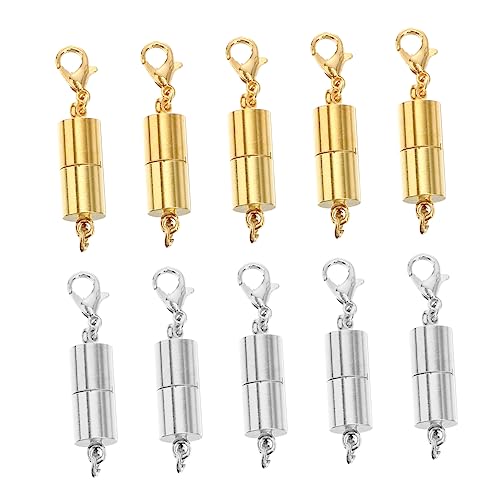 LIFKOME 10Stücke Magnetische Halskettenverlängerungsschließen Zylindrische Schmuckverschlüsse Silber für DIY Halsketten und Armbänder Langlebig und Leicht LIFKOME 10Stücke Magnetische Halskettenverlängerungsschließen Zylindrische Schmuckverschlüsse Silber für DIY Halsketten und Armbänder Langlebig und Leicht von LIFKOME