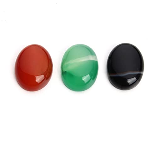 LIFKOME 10Stücke Roten Cabochon DIY Zeitstein Zubehör für Schmuckherstellung Ovales Design für Ohrringe Ringe und Projekte von LIFKOME
