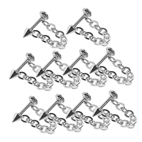 LIFKOME 10Stücke Septumkette Abnehmbare Lippenpiercing Kette Stylischer Körperschmuck für Männer und Frauen Langlebig und Hautfreundlich Ergänzung für DIY von LIFKOME
