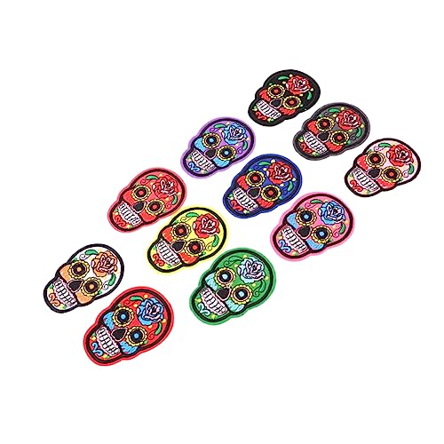LIFKOME 11 Stück Skull Patch Teilig Kreative Stoffaufnäher für Kostüme Bügel und Nähpatches für Kleidung Taschen Hüte Punk Stil Gestickte Designs DIY Bastelzubehör von LIFKOME