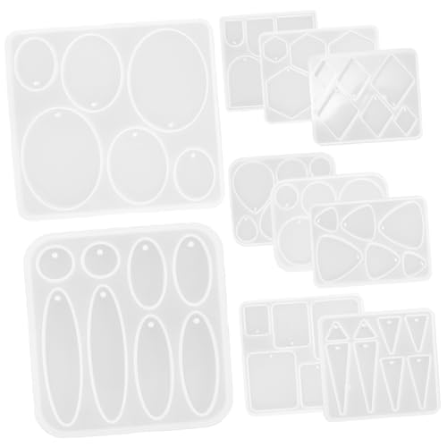 LIFKOME 11 Stück Teiliges Silikon Schmuck Gießform für DIY Anhänger Ohrringe Schlüsselanhänger Flexible Langlebige Epoxidharz Formen für Handgefertigten Schmuck Geschenkidee für Bastler von LIFKOME
