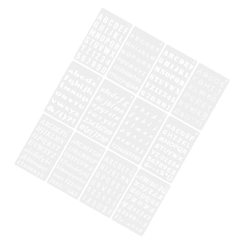 LIFKOME 12 Blatt Schablonen für Holzmalerei Wiederverwendbare Buchstaben und Zahlen Schablonen Pet für DIY Handwerksprojekte Möbel und Wandgestaltung von LIFKOME