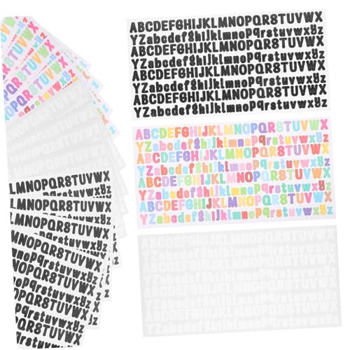 LIFKOME 12 Blatt Teiliges Bunte und Schwarze Selbstklebende Buchstaben Aufkleber Wetterfeste Alphabet Sticker für DIY Scrapbooking Briefkästen Fenster Vielseitig Einsetzbar und von LIFKOME