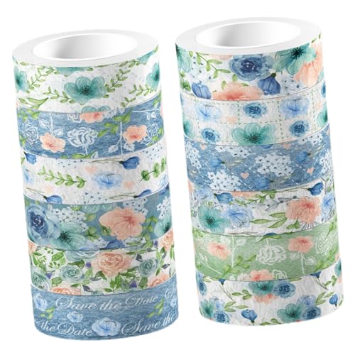 LIFKOME 12 Rollen Aquarellblau Rosen Washi Tape Dekoratives Klebeband Scrapbooking DIY Blumen Masking Tape für Kreative Bastelprojekte und Geschenkverpackungen LIFKOME 12 Rollen Aquarellblau Rosen Washi Tape Dekoratives Klebeband Scrapbooking DIY Blumen Masking Tape für Kreative Bastelprojekte und Geschenkverpackungen von LIFKOME
