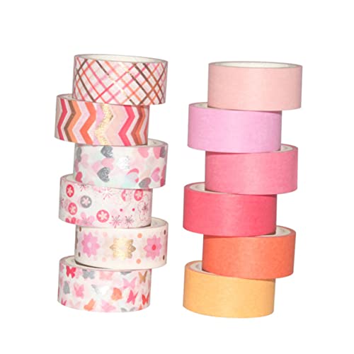 LIFKOME 12 Rollen Diy Scrapbook Klebeband Rote und Goldene Dekoration für Tagebuch und Bastelarbeiten für Scrapbooking Geschenkverpackungen und Mehr von LIFKOME