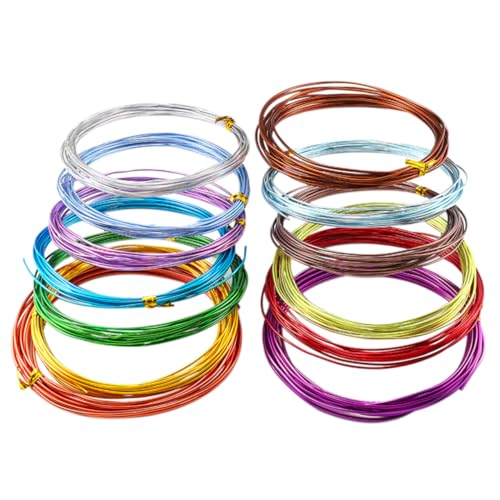 LIFKOME 12 Rollen Farbiger Flexibler Aluminiumdraht für Schmuckherstellung DIY Biegsamer Basteldraht für Ringe Armbänder Anhänger von LIFKOME
