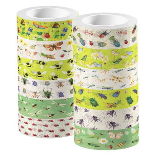 LIFKOME 12 Rollen Insekten motiv Washi Tape Transparent Selbstklebend Vielseitiges Scrapbooking Klebeband für DIY Bastelprojekte Tagebuch Notizbuch Dekoration Praktische Klebebänder für LIFKOME 12 Rollen Insekten motiv Washi Tape Transparent Selbstklebend Vielseitiges Scrapbooking Klebeband für DIY Bastelprojekte Tagebuch Notizbuch Dekoration Praktische Klebebänder für von LIFKOME