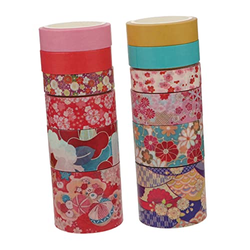LIFKOME 12 Rollen Vintage Washi Tape mit Blumenmuster Dekorative Klebebänder für Scrapbooking DIY Handwerk und Bastelprojekte für Kreative Bürobedarf von LIFKOME