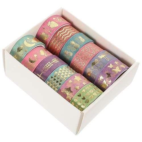 LIFKOME 12 Stück Dekorative Washi Tapes pro Rolle Dünne Klebebänder für Scrapbooking DIY Bastelbedarf Handgefertigte Kunstwerke für Tagebuch und Planer von LIFKOME