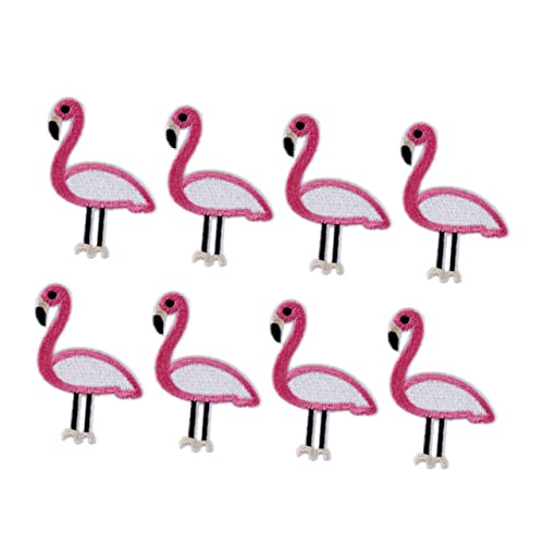 LIFKOME 12 Stück Flamingo Stickerei Bügelflicken Selbstklebende Stoffapplikationen für Jeans Jacken DIY Mode Bastelprojekte Bunte Aufnäher für Kleidung Taschen Hüte Geschenke von LIFKOME
