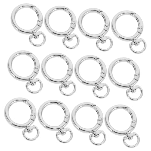 LIFKOME 12 Stück Legierung Rundclips mit Feder o ring Drehbare Karabinerhaken für Schlüsselanhänger Geldbeutelgurt und DIY Taschenzubehör Silber LIFKOME 12 Stück Legierung Rundclips mit Feder o ring Drehbare Karabinerhaken für Schlüsselanhänger Geldbeutelgurt und DIY Taschenzubehör Silber von LIFKOME