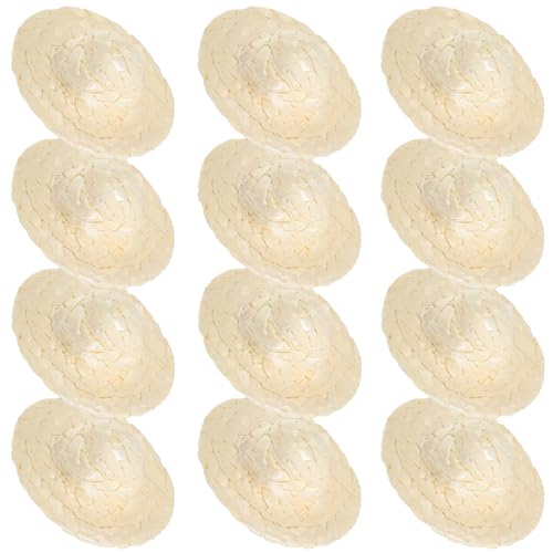 LIFKOME 12 Stück Mini Woven Straw Hat Handgefertigte Miniatur Hüte für Diy Bastelprojekte als Fotorequisiten oder Dekoration für Puppen und Partys von LIFKOME