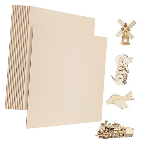 LIFKOME 12 Stück Quadratische Bretter Sperrholzplatten Birke DIY Leinwandplatten Zum Malen Schnitzen Leere Rechteckige Platten Zum Basteln Lindenholzblöcke Lindenholzplatten von LIFKOME