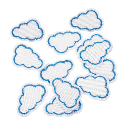 LIFKOME 12 Stück Teiliges Bestickter Bügelflicken Wolkenform Einfache Anwendung Langlebige Stickerei für DIY Kleidung Rucksäcke Hüte und Jeans Dekorative Applikationen für Individuelle von LIFKOME