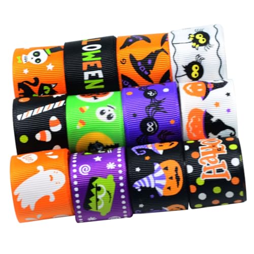 LIFKOME 12 Stück Teiliges Halloween Geschenkband Set Breit mit Kürbis Spinnen und Katzenmuster Glatte Oberfläche Farbintensiv für DIY Dekorationen und Bastelprojekte LIFKOME 12 Stück Teiliges Halloween Geschenkband Set Breit mit Kürbis Spinnen und Katzenmuster Glatte Oberfläche Farbintensiv für DIY Dekorationen und Bastelprojekte von LIFKOME