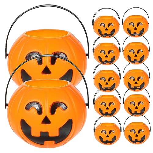 LIFKOME 12 Stück Teiliges Halloween Kürbis Süßigkeiten Eimer Mini Pumpkin Bucket mit Griff für Trick Treat für Halloween Dekoration und Partybedarf LIFKOME 12 Stück Teiliges Halloween Kürbis Süßigkeiten Eimer Mini Pumpkin Bucket mit Griff für Trick Treat für Halloween Dekoration und Partybedarf von LIFKOME