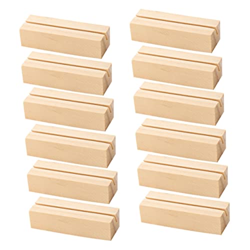 LIFKOME 12 Stück Teiliges Holz Kartenständer Rechteckiger Fotohalter für Tischkarten Menüs und Notizen für Hochzeiten Restaurants und Zuhause von LIFKOME