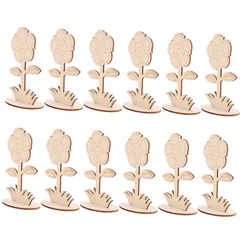 LIFKOME 12 Stück Teiliges Holzblumen bastelset zum Bemalen Leichte Glatte DIY blumen zum Dekorieren und Kreativgestalten für Erwachsene Vielseitige Holzdekoration für Frühling Hochzeit von LIFKOME
