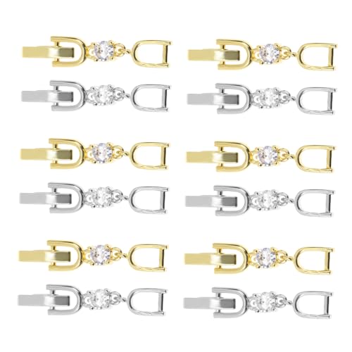 LIFKOME 12 Stück Teiliges Kettenverlängerung Verlängerungsketten mit Zirkonia Verstellbar Langlebige Hochglänzende Schmuckverbinder für Halsketten und Armbänder Weiß und Goldfarben von LIFKOME