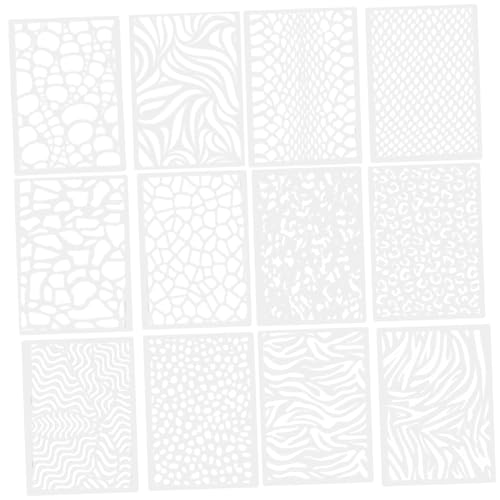 LIFKOME 12 Stück Teiliges Leopardmuster Schablonen Kunststoff Wiederverwendbare DIY Malschablonen mit Kreativen Tierdesigns Vielseitig für Wand Möbel und Bastelprojekte Geeignet von LIFKOME