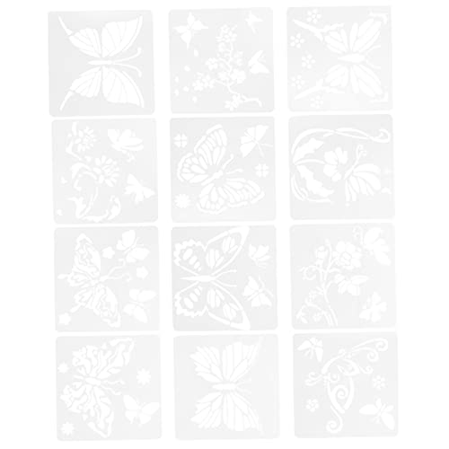 LIFKOME 12 Stück Teiliges Schmetterling Schablonen Wiederverwendbare Kleine Malvorlagen für DIY Basteln Wand Dekoration von LIFKOME