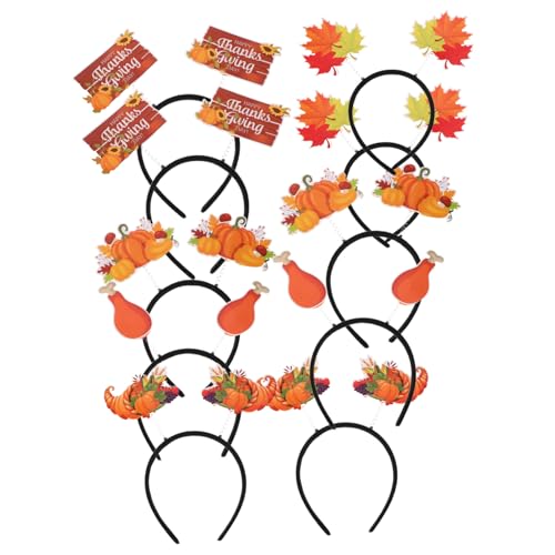 LIFKOME 12 Stück Thanksgiving Kopfschmuck Ahornblatt Haarschmuck Festival Stirnband Thanksgiving Haarreifen Party Dekorationen Küken Cosplay Kostüme Party Foto von LIFKOME