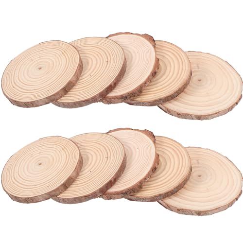LIFKOME 12 Stück Unbehandelte Runde Holzscheiben für Bastelarbeiten Dicke für Diy Deko Kunst und Praktische Untersetzer Vielseitig Einsetzbar von LIFKOME