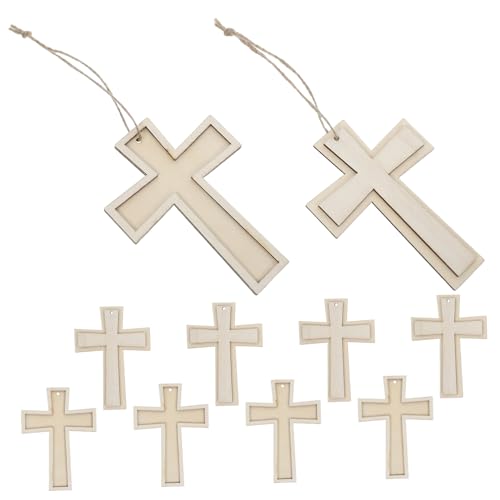 LIFKOME 12 Stück Unlackierte Holz Kreuze für DIY Projekte Kreative Bastelideen für Robuste Holzformen für Persönliche Dekoration und Kunstwerke von LIFKOME