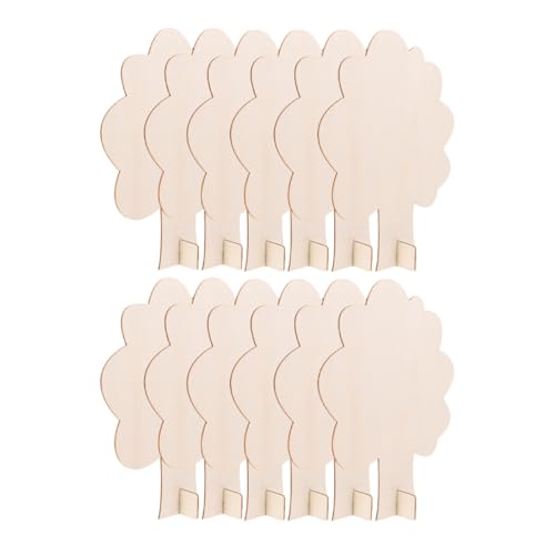 LIFKOME 12 Stück Unlackierte Holzbaum Bastelsets Diy Holzbaum für Kreative Projekte für Erwachsene zum Malen und Dekorieren von LIFKOME