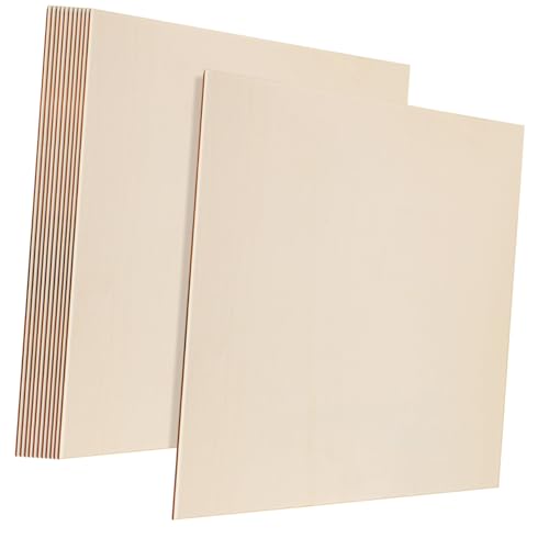 LIFKOME 12 Stück Unlackierte Holzplatten Quadratische Bastelplatten für Gravieren Malen und Diy Projekte Rustikale Holzquadrate für Kreative Anwendungen von LIFKOME