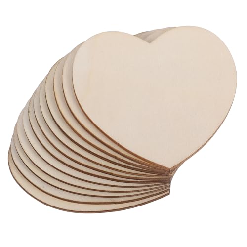 LIFKOME 12 -pcs Herzförmige Holzverzierungen Holz Valentinstag DIY Herzförmige Holzdekoration Unfertiger Holzschmuck Zum Handwerk von LIFKOME