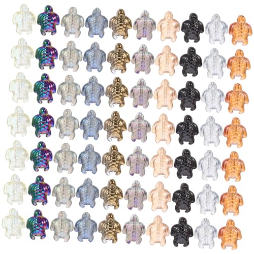 LIFKOME 120 Stück Teiliges Perlen mit Bunten Schildkröten Anhängern Lose Spacer Perlen für Armband und Schmuckherstellung DIY Bastelperlen mit Regenbogenkristall zum Auffädeln von LIFKOME