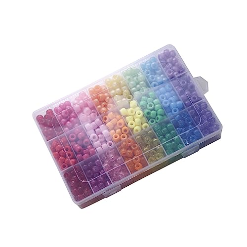 LIFKOME 1200 Stück DIY Beads Große Loch Rundperlen Kunststoff für Schmuckherstellung Armbänder und Bastelzubehör Bunten Farben von LIFKOME