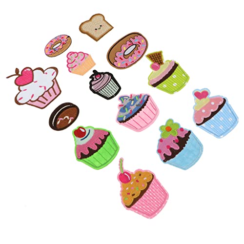 LIFKOME 13 Stück Teiliges Cartoon Kuchen Stickereipatches Bügel und Nähaufnäher für Kleidung Taschen Hüte DIY Deko Kreative Bastelprojekte von LIFKOME