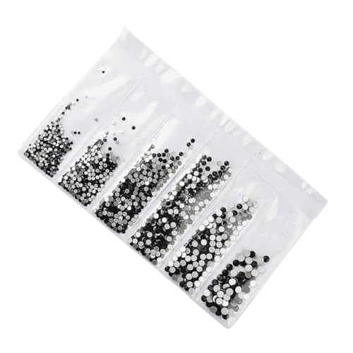 LIFKOME 1364 Stück Teiliges Nail Art Strassstein Schwarz Langlebige Leichte Glassteine in DIY Maniküre Zubehör für Natürliche und Künstliche Nägel für Damen und Professionelle Anwendung von LIFKOME