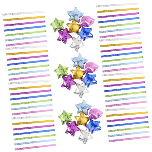 LIFKOME 140 Stück Teiliges Origami Papierstreifen Doppelseitiges Buntes Faltpapier Leicht Mitteldicke Papierstreifen für DIY Lucky Star Basteln Dekorative Papiersterne für Party und von LIFKOME