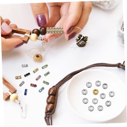 LIFKOME 1400 Stück Teiliges DIY Spacer Beads mit Bunten Strasssteinen Farbenfrohe Rondelle Perlen für Armbandherstellung Schmuckbasteln Gold silber Box Vielseitig und Langlebig von LIFKOME