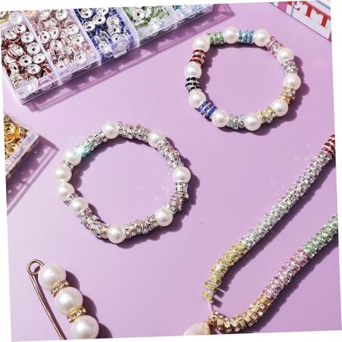 LIFKOME 1400 Stück Teiliges Rhinestone Spacer Beads Bunte Schmuckperlen mit Funkelnden Strasssteinen Vielseitiges DIY perlenzubehör für Armbänder Charms und Kreative Bastelprojekte von LIFKOME