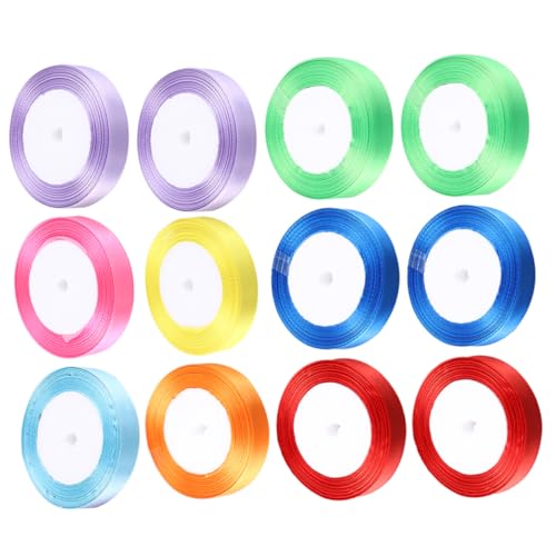 LIFKOME 15 Rolle Bunte Satinbänder Dekorative Ribbons für DIY Projekte und Verpackungen Langlebig und Fade Resistant für Partys und Bastelarbeiten von LIFKOME