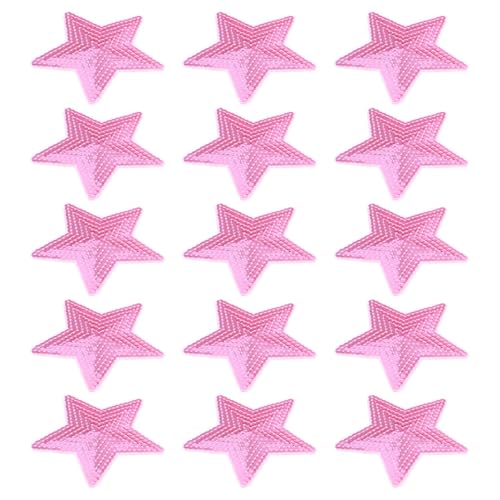 LIFKOME 15 Stück Fünf-punkte-sternpatch Mit Pailletten Sternenpatch Aufnähen Sternaufnäher Mit Pailletten Patches Mit Sternenapplikationen Das Haustier Rosa von LIFKOME
