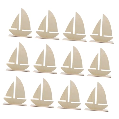 LIFKOME 15 Stück Segelboot Malschablonen Segelboot Ideen Basteln Vintage Unvollendete Meeresausschnitte Beige Holz von LIFKOME