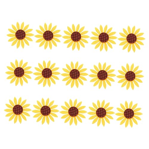 LIFKOME 15 Stück Sonnenblumen Applikationen DIY Stoff Patches für Kleidung Taschen und Accessoires Klein Langlebig und Farbenfroh zur Dekoration und Reparatur von LIFKOME