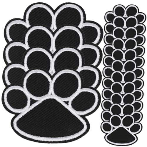 LIFKOME 15 Stück Teiliges Bestickte Hundepfoten Applikationen zum Aufnähen und Aufbügeln Dekorative Stoffflicken für Kleidung Rucksäcke und DIY Bastelprojekte von LIFKOME