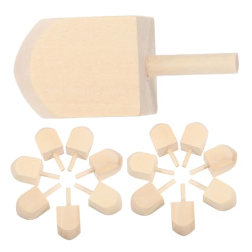 LIFKOME 15 Stück Teiliges Holz Dreidel für DIY Dekoration Unbemalt Kreativ Gestaltbar für Hanukkah Bastelspielzeug für Erwachsene von LIFKOME