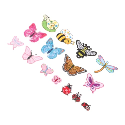 LIFKOME 15 Stück Teiliges Schmetterling Tier Stickerei Bügelflicken Flexible Patches zum Aufbügeln und Nähen Dekorative Aufnäher für Kleidung Jeans Taschen Hüte und DIY Reparaturen von LIFKOME