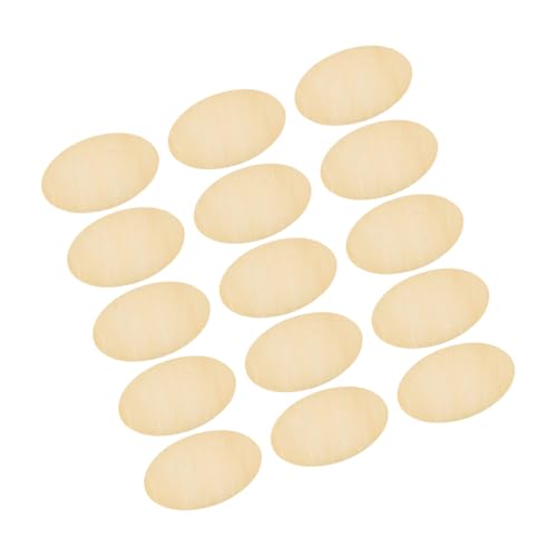 LIFKOME 15 Stück Unfertige Ovalholzplatten für DIY Projekte Holzzuschnitte zum Malen und Dekorieren Robuste Holzscheiben für Kreative Bastelideen von LIFKOME