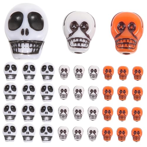 LIFKOME 150 Stück Diy Totenkopfperlen Vielseitige und Armbandperlen Hochwertigem Polymer für Schmuckdesign und Bastelprojekte von LIFKOME